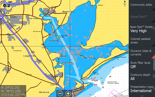 Galveston Bay Hot Spots Fishing Map