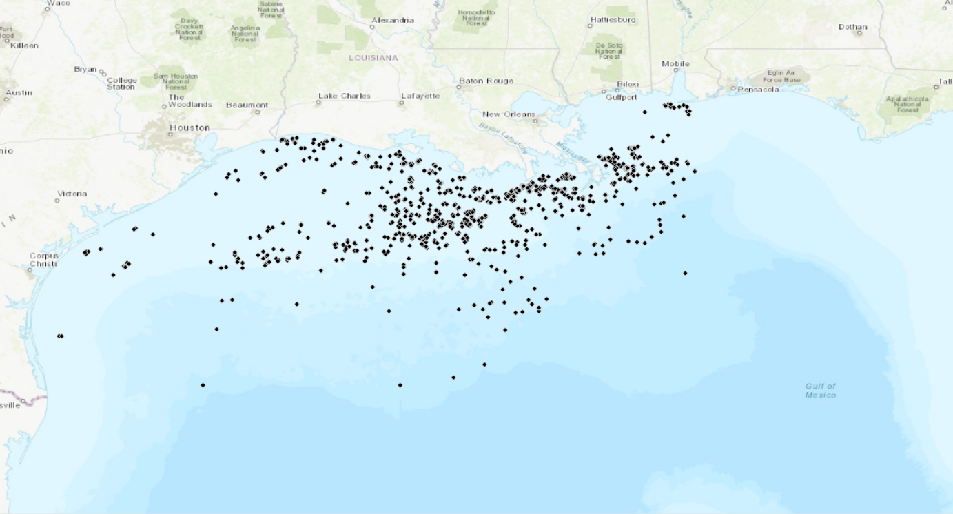 Gulf Of Mexico Oil Platforms Waypoints