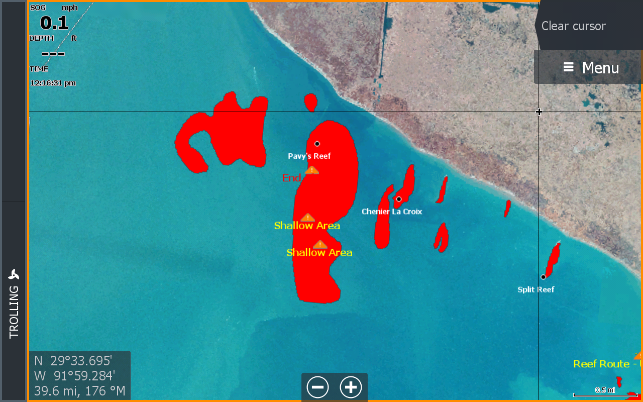 Vermilion Bay Reef Fishing Map