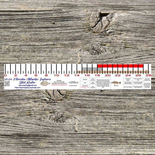 Florida Atlantic Coast Inshore Fishing Slot Ruler Decal