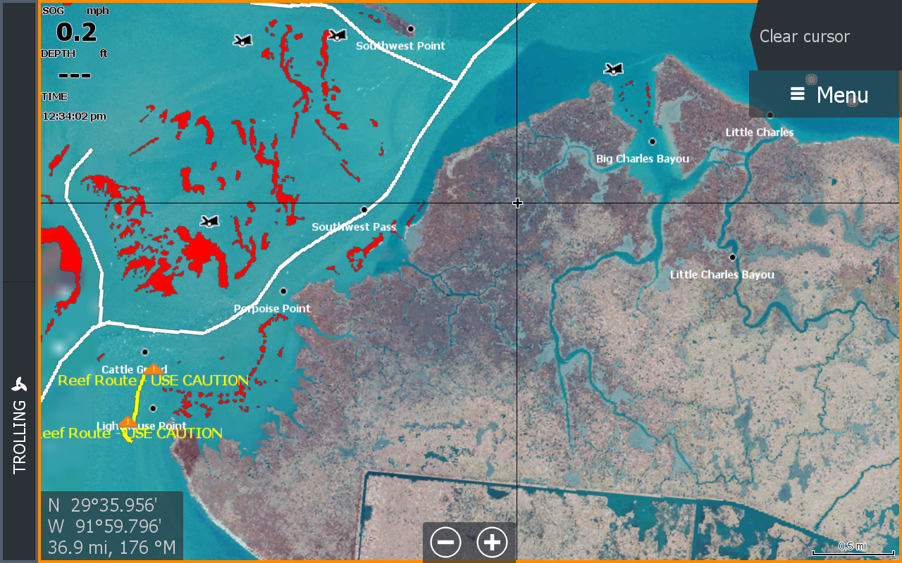 Vermilion Bay Reef Fishing Map