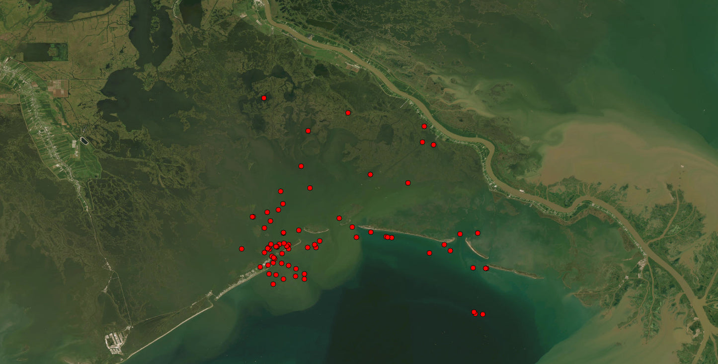 Barataria Bay Hotspots Fishing Map