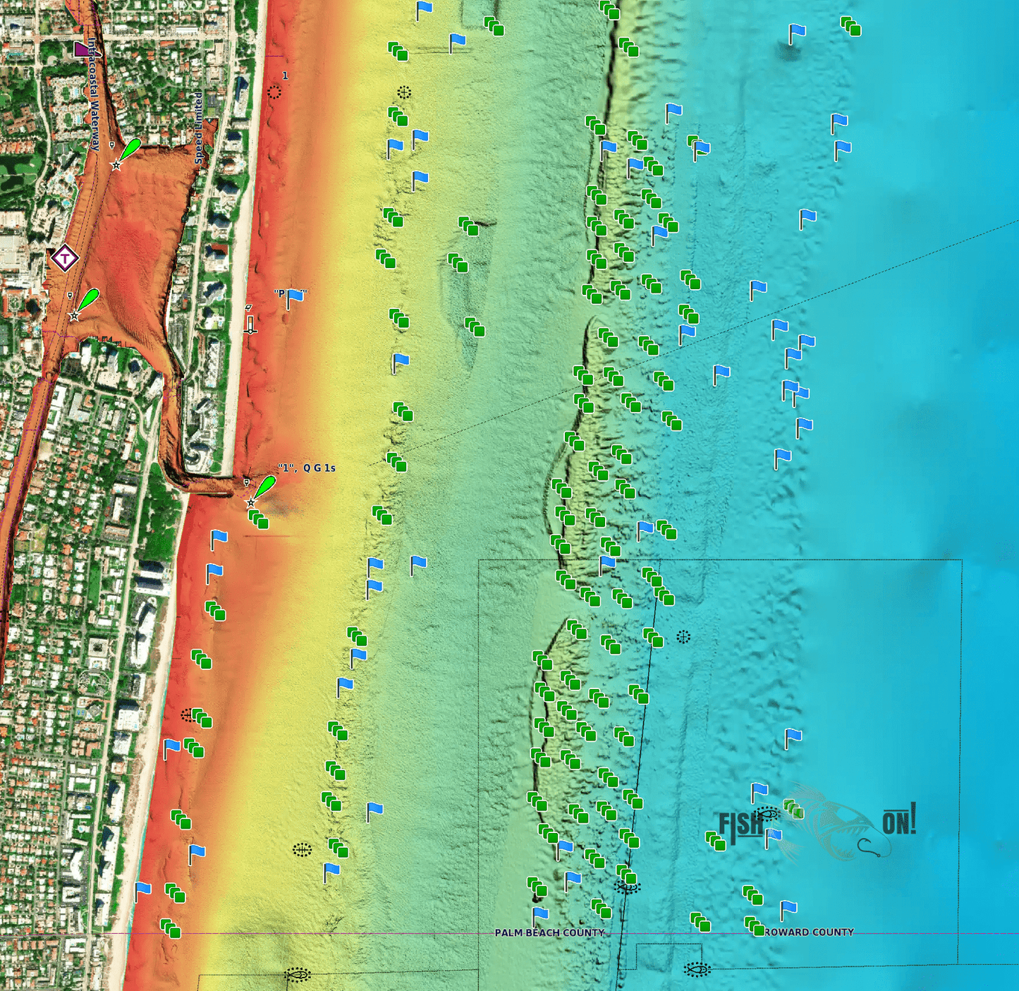 Boca Raton Fishing Spots - GPS Map Numbers