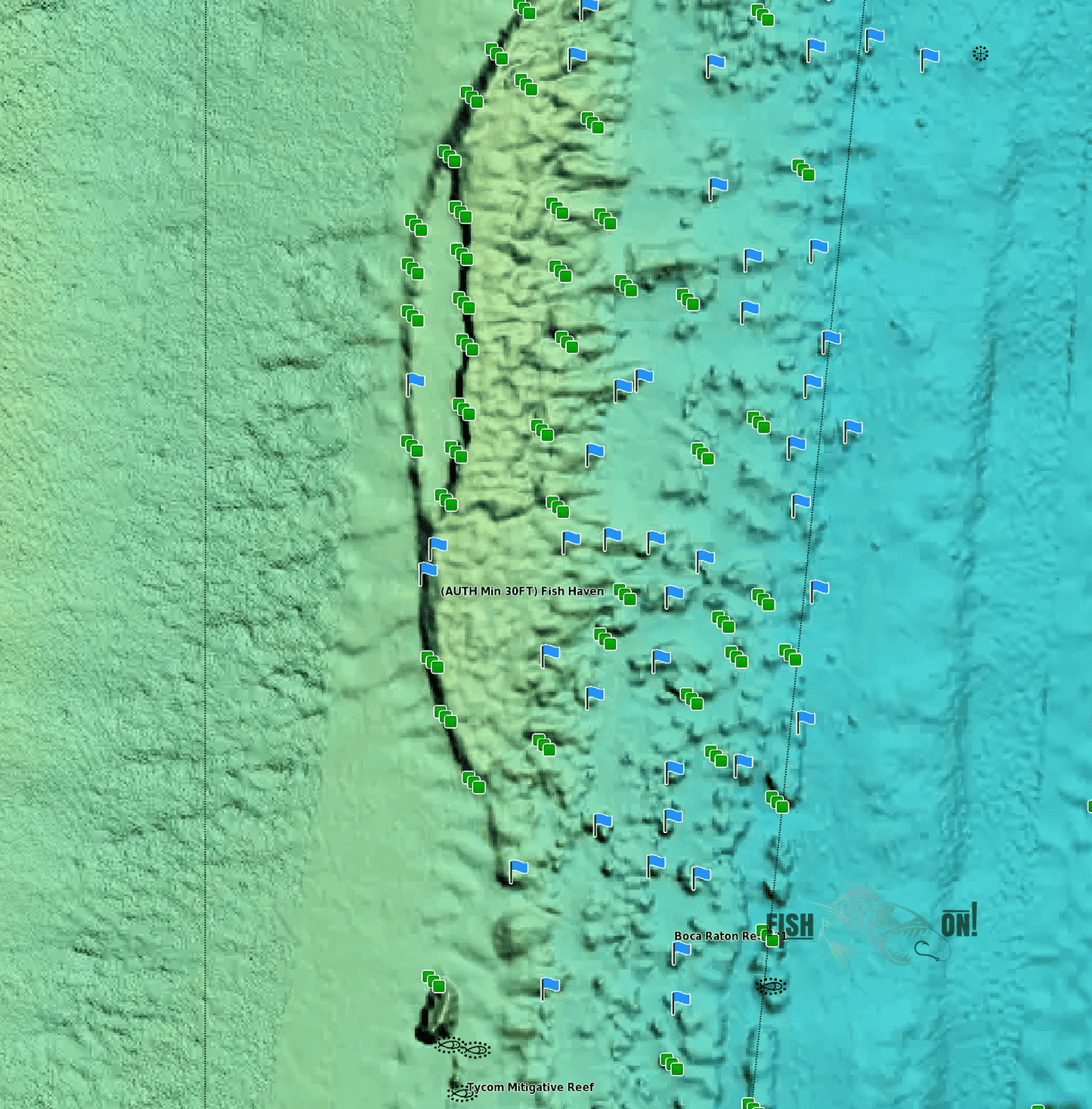 Boca Raton Fishing Spots - GPS Map Numbers