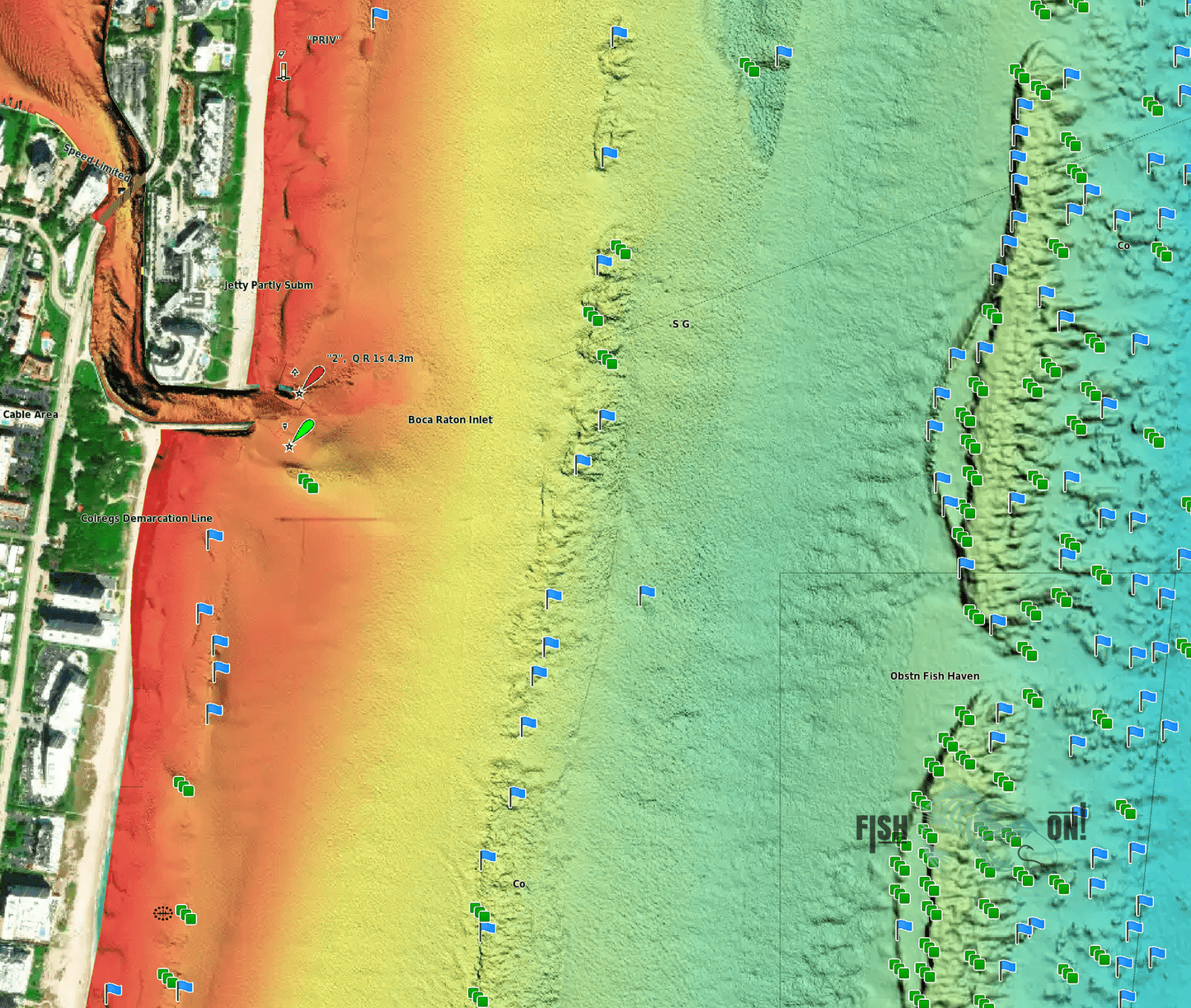 Boca Raton Fishing Spots - GPS Map Numbers