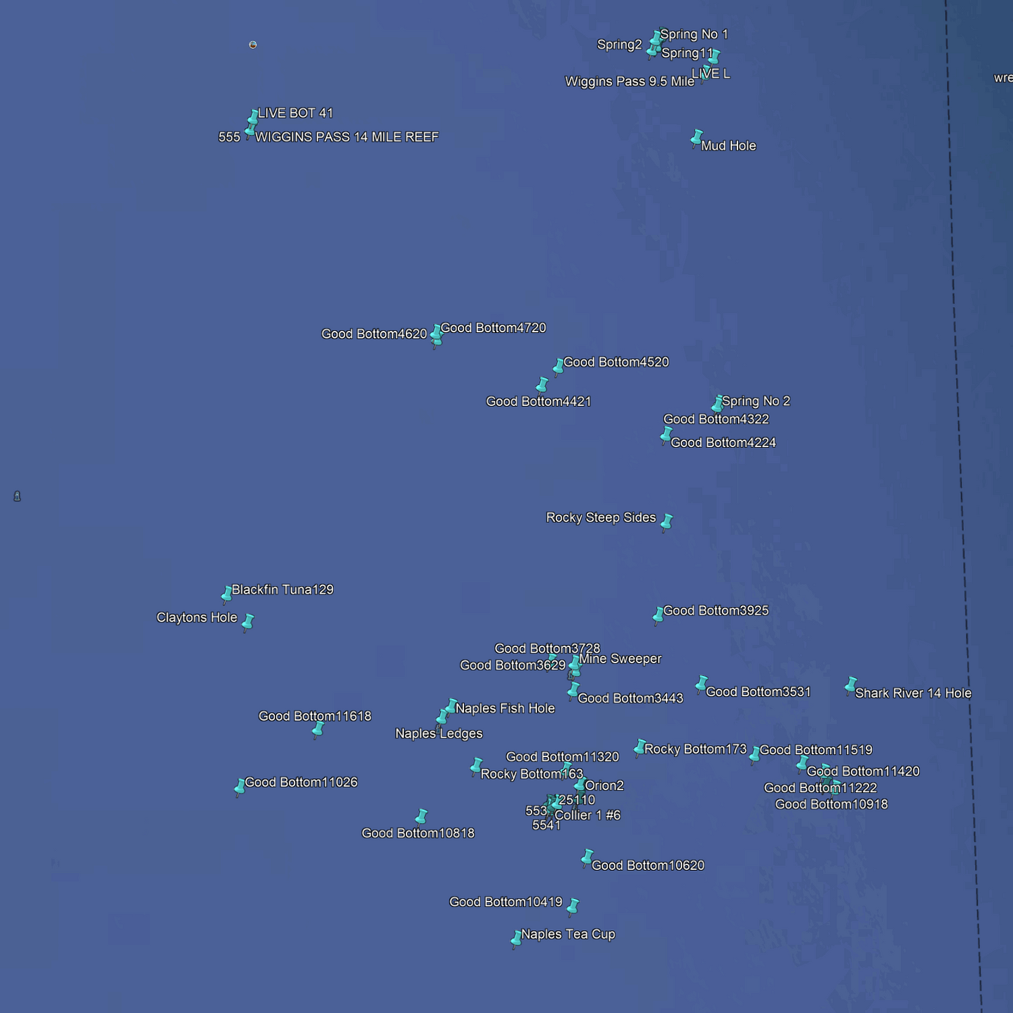 Cape Coral & Naples Fishing Spots - Coastal Numbers