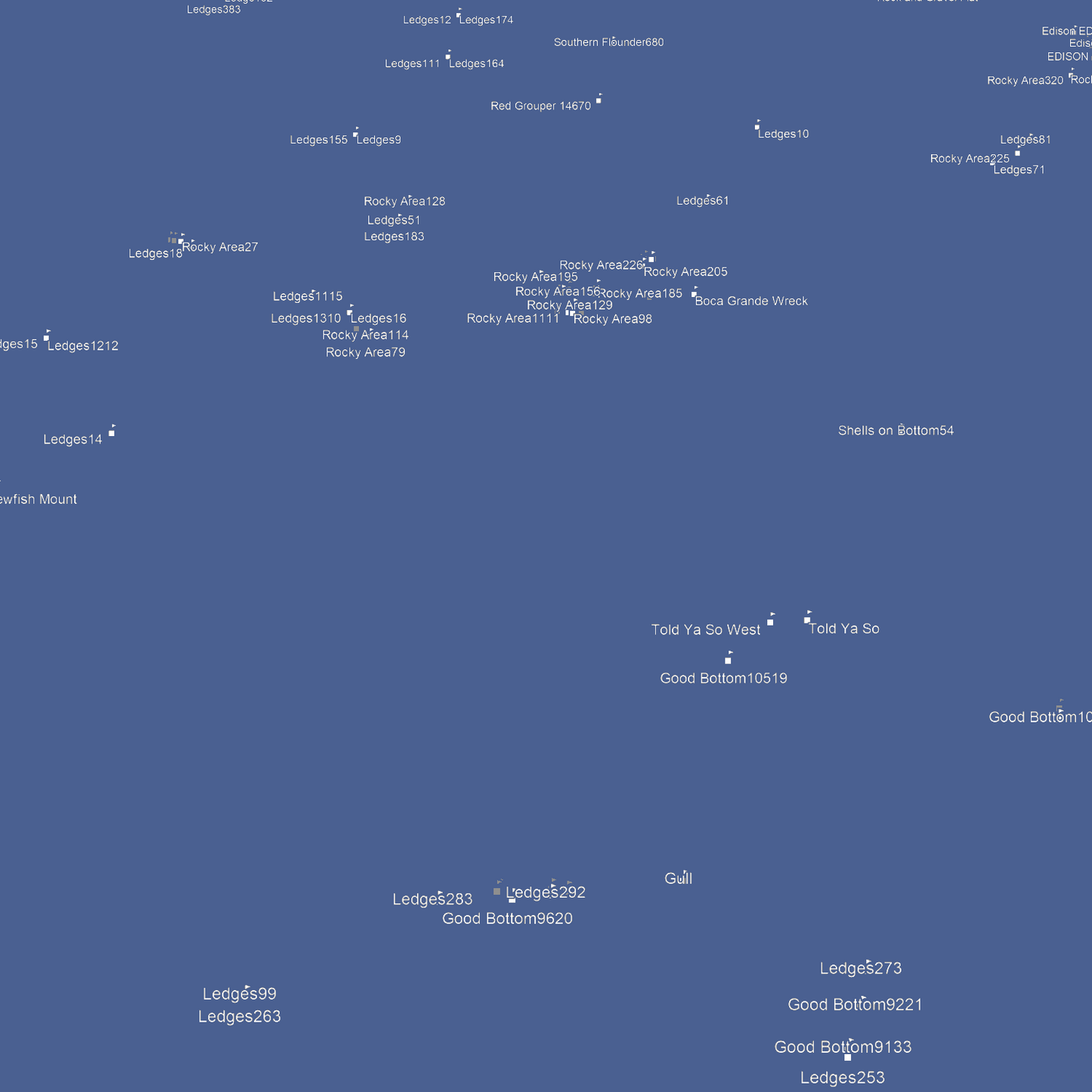 Cape Coral & Naples Fishing Spots - Offshore Numbers