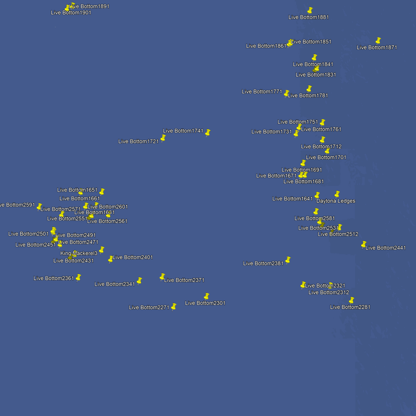 Daytona Beach Fishing Spots - Offshore numbers