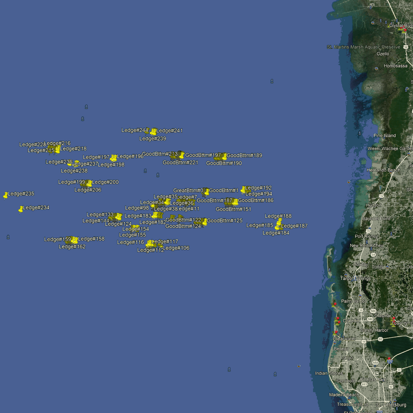 Hudson Fishing Spots - Hernando Offshore
