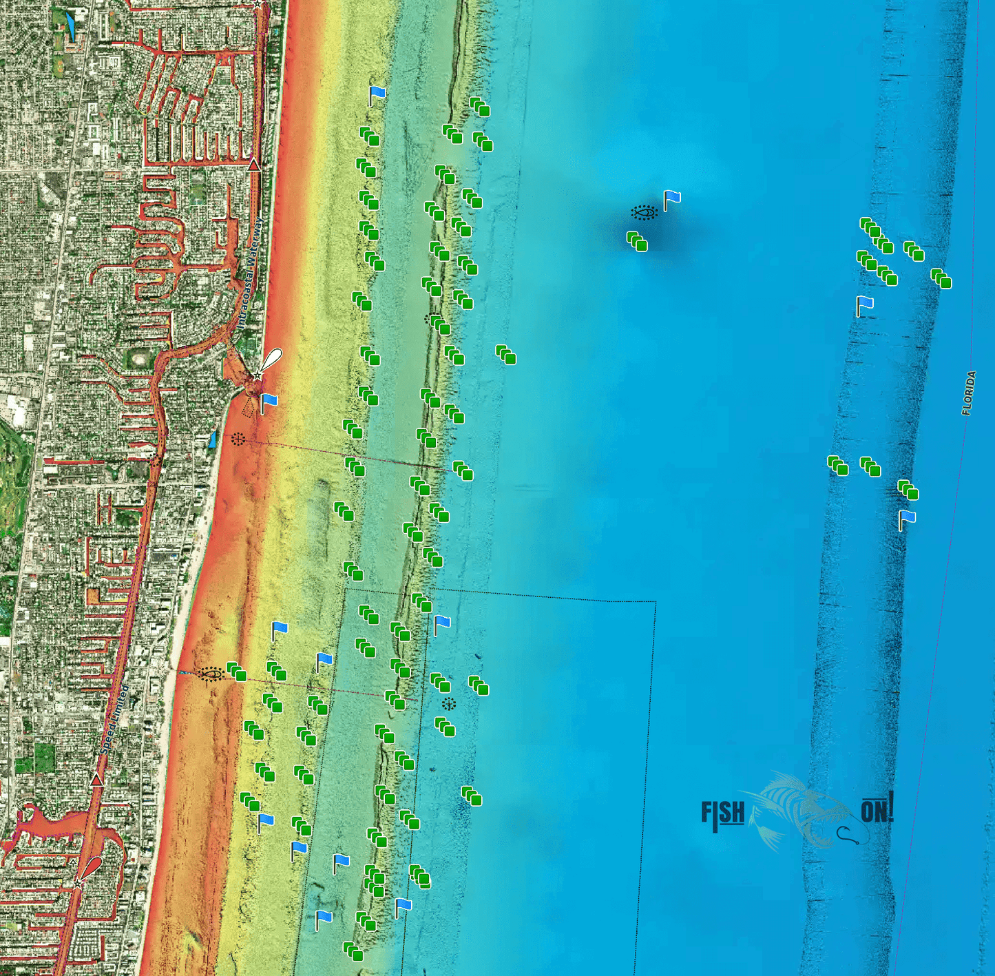 Hillsboro Inlet Fishing Spots Nearshore - GPS Maps Numbers