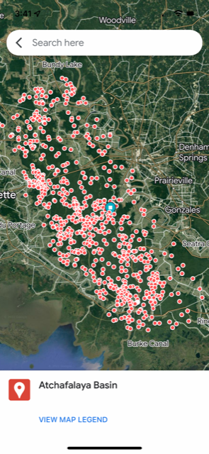 Atchafalaya Basin Fishing Map Card