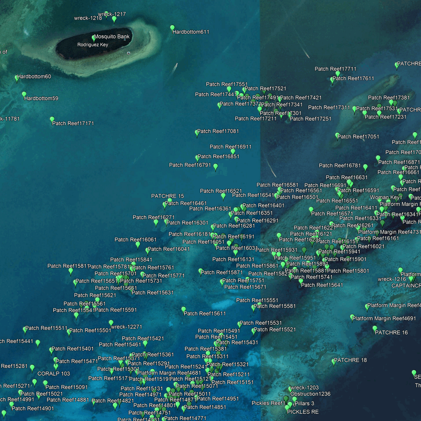 Islamorada Fishing Spots - Nearshore Numbers