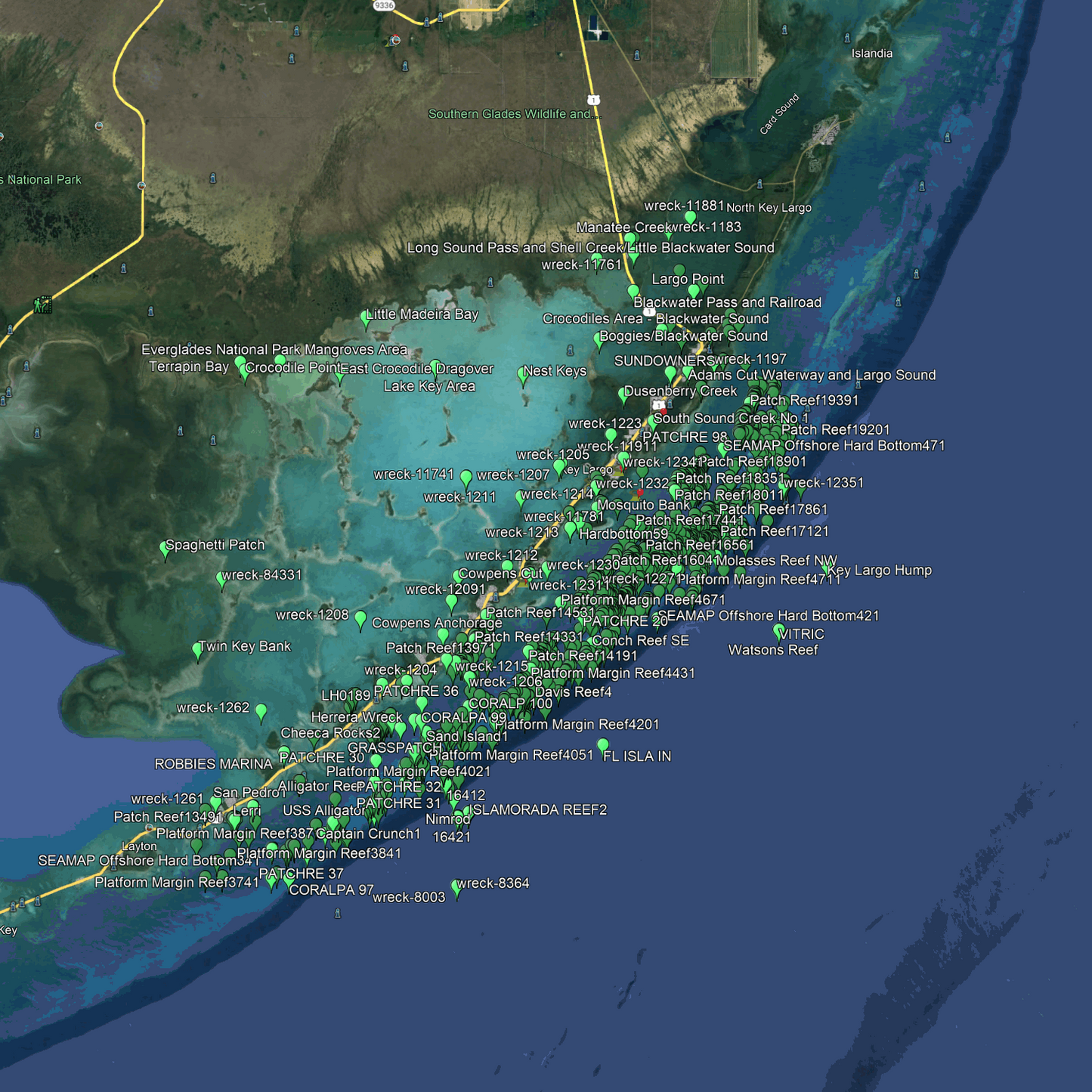 Islamorada Fishing Spots - Nearshore Numbers