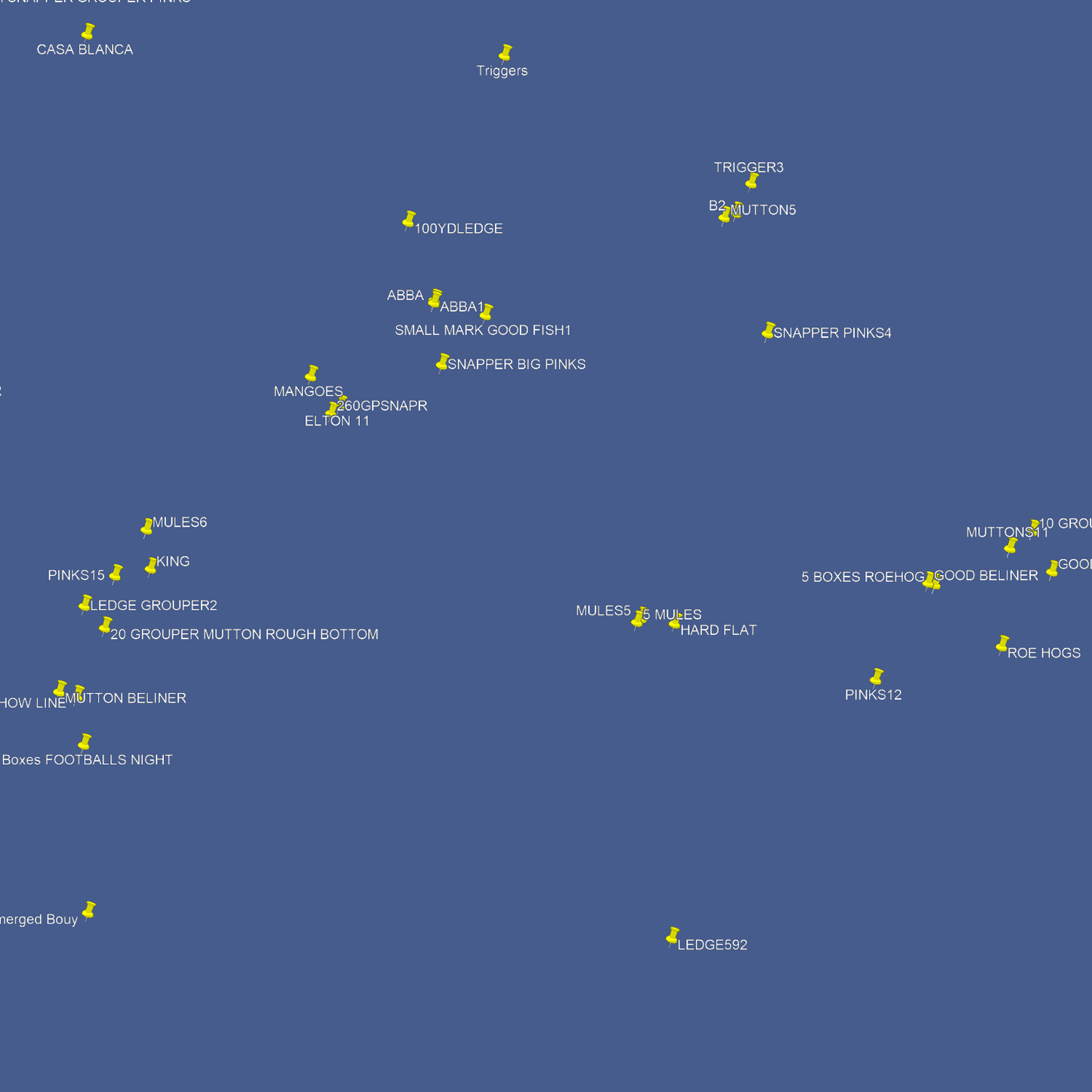 Jacksonville Fishing Spots - Offshore numbers