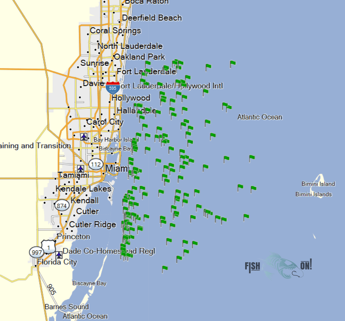 Miami Fishing Spots - Offshore Numbers