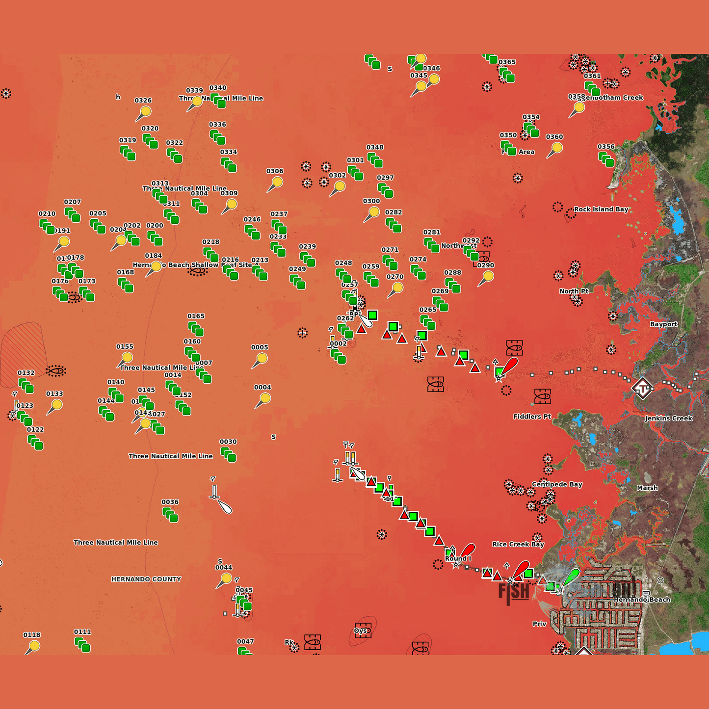 Hudson Fishing Spots - Hernando Nearshore