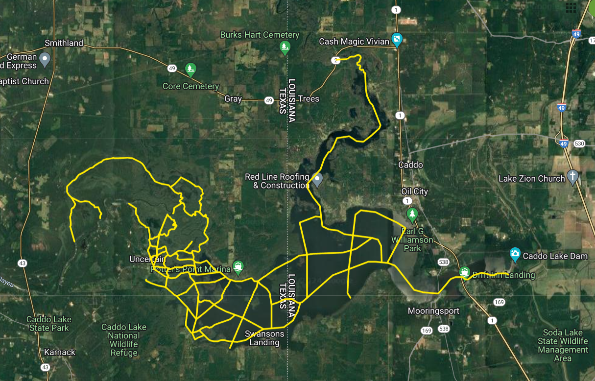 Caddo Lake Boat Lanes Map – Cajun Mapping