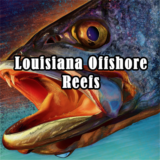 Louisiana Offshore Reefs Hotspots Fishing Map