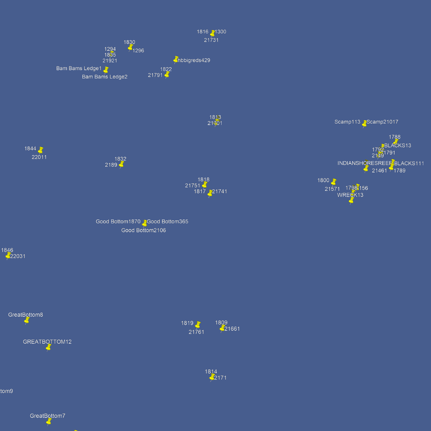 St. Petersburg Fishing Spots - Offshore Numbers