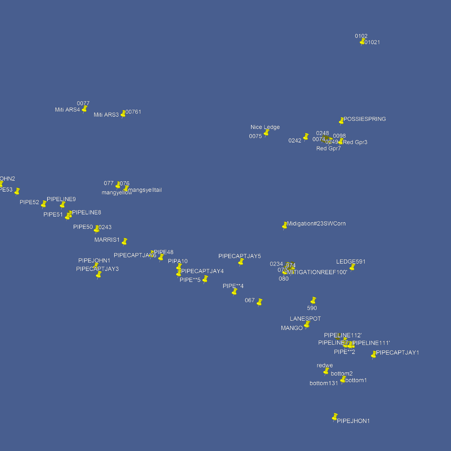 St. Petersburg Fishing Spots - Offshore Numbers