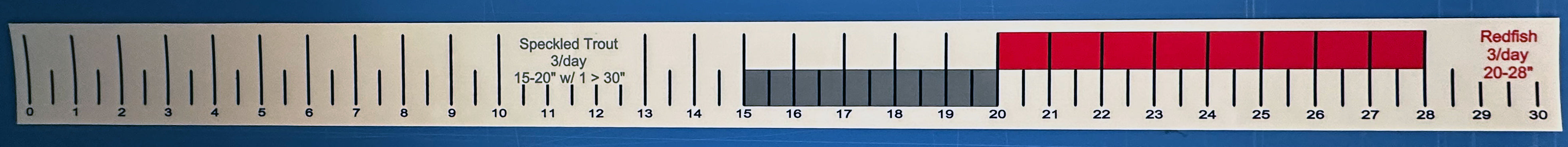Texas Inshore Slot Ruler with NEW SPECK LIMITS and Redfish Limits ...