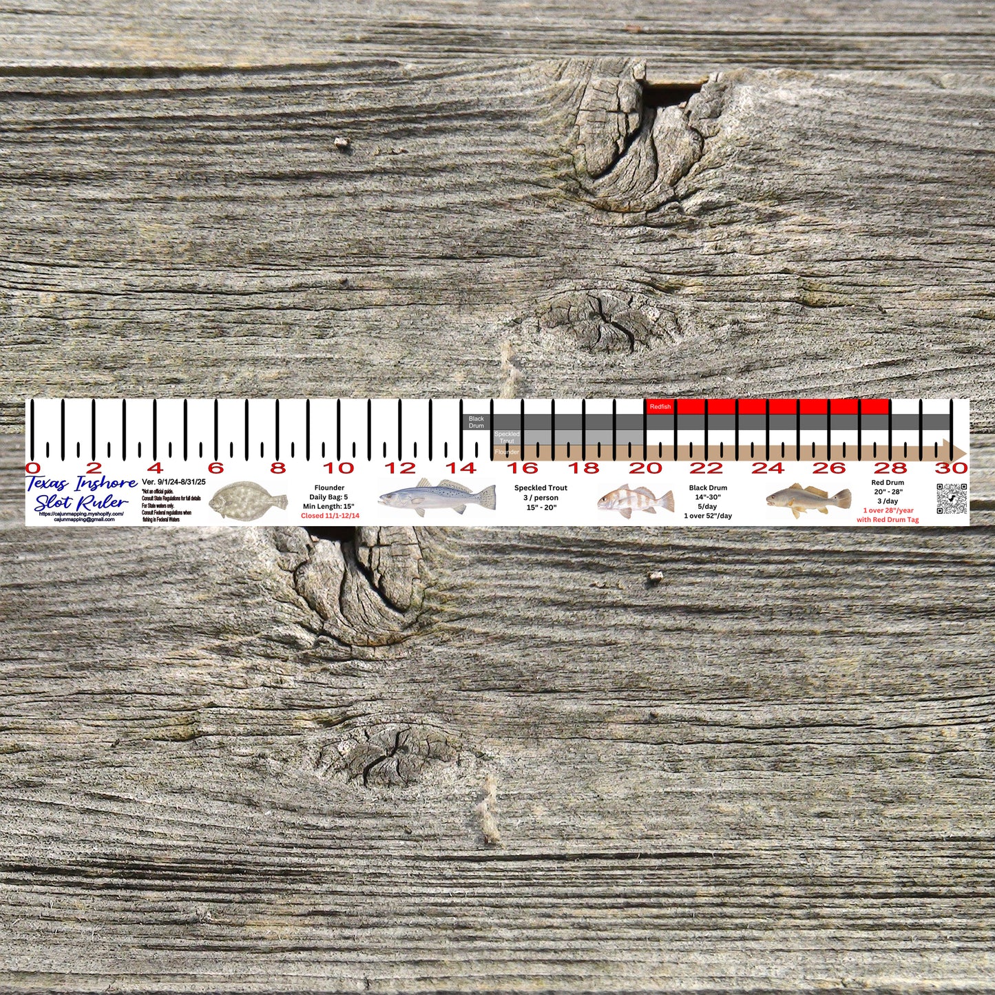 Texas Inshore Fishing Slot Ruler Decal – Cajun Mapping