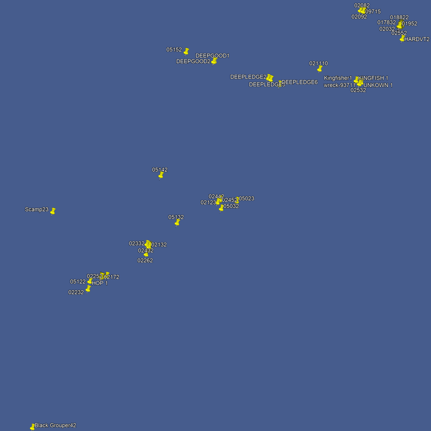 Venice & Pt Charlotte Offshore Fishing Spots - Numbers