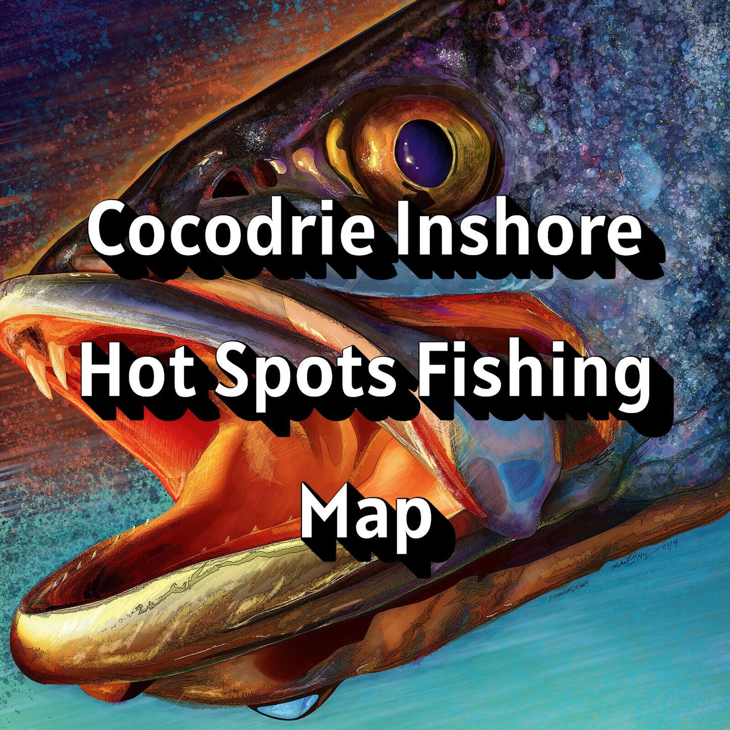 Cocodrie ~ Dulac ~ Dularge Inshore Hot Spots Fishing Map