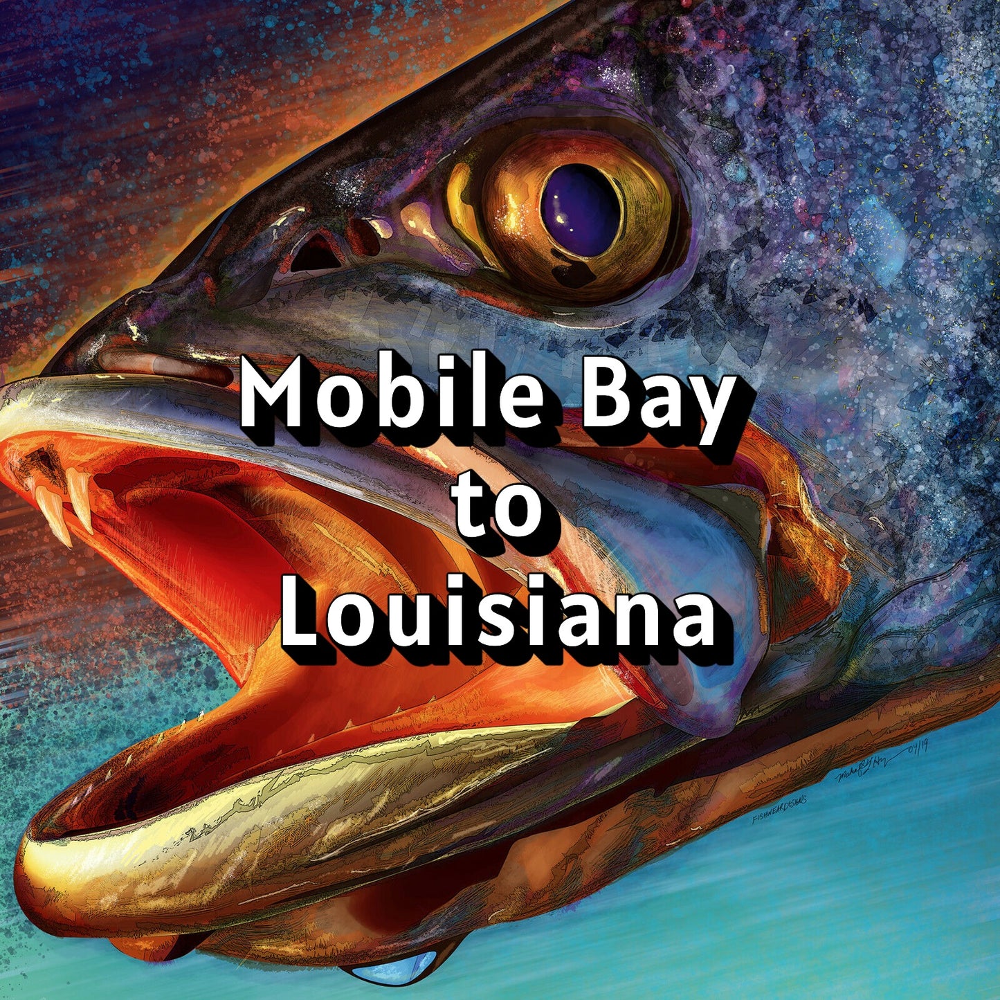 Mobile Bay to Louisiana Hot Spots Fishing Map