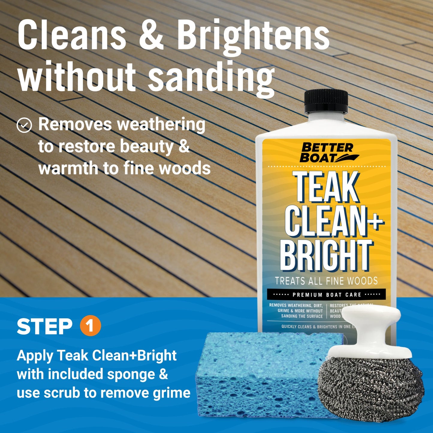 Teak Cleaner Brightening and Sealer Set
