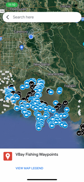 Cypremort Point (Vermilion Bay) Hot Spots Fishing Map